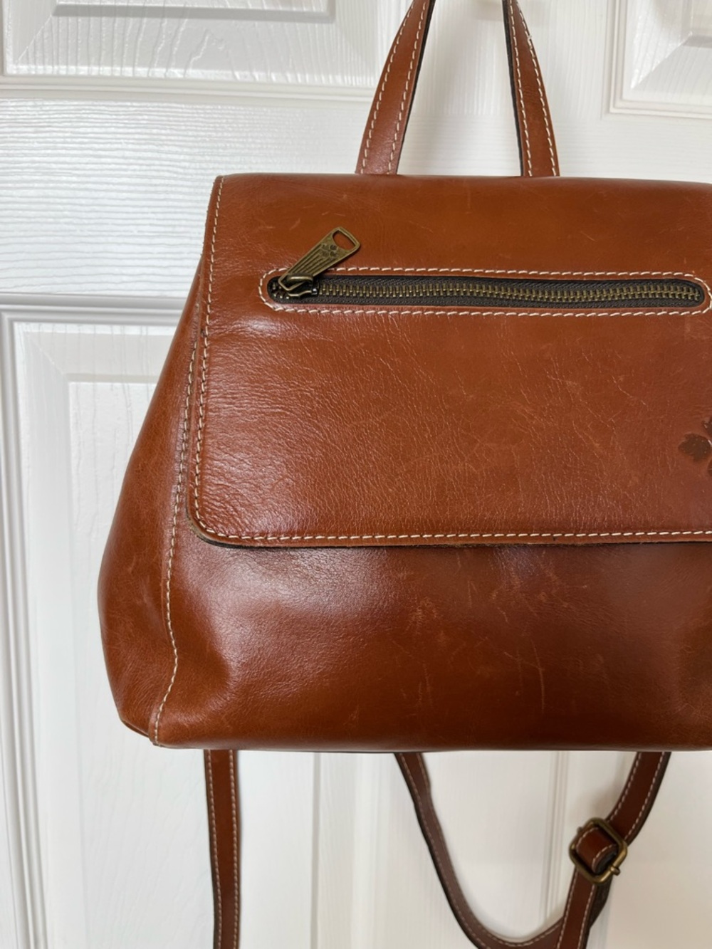 Patricia Nash Brown Leather Convertible Backpack - Picture 3 of 16